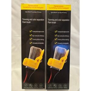 Pair of Trimming and Color Separation Paint Brush with Protective Cover
